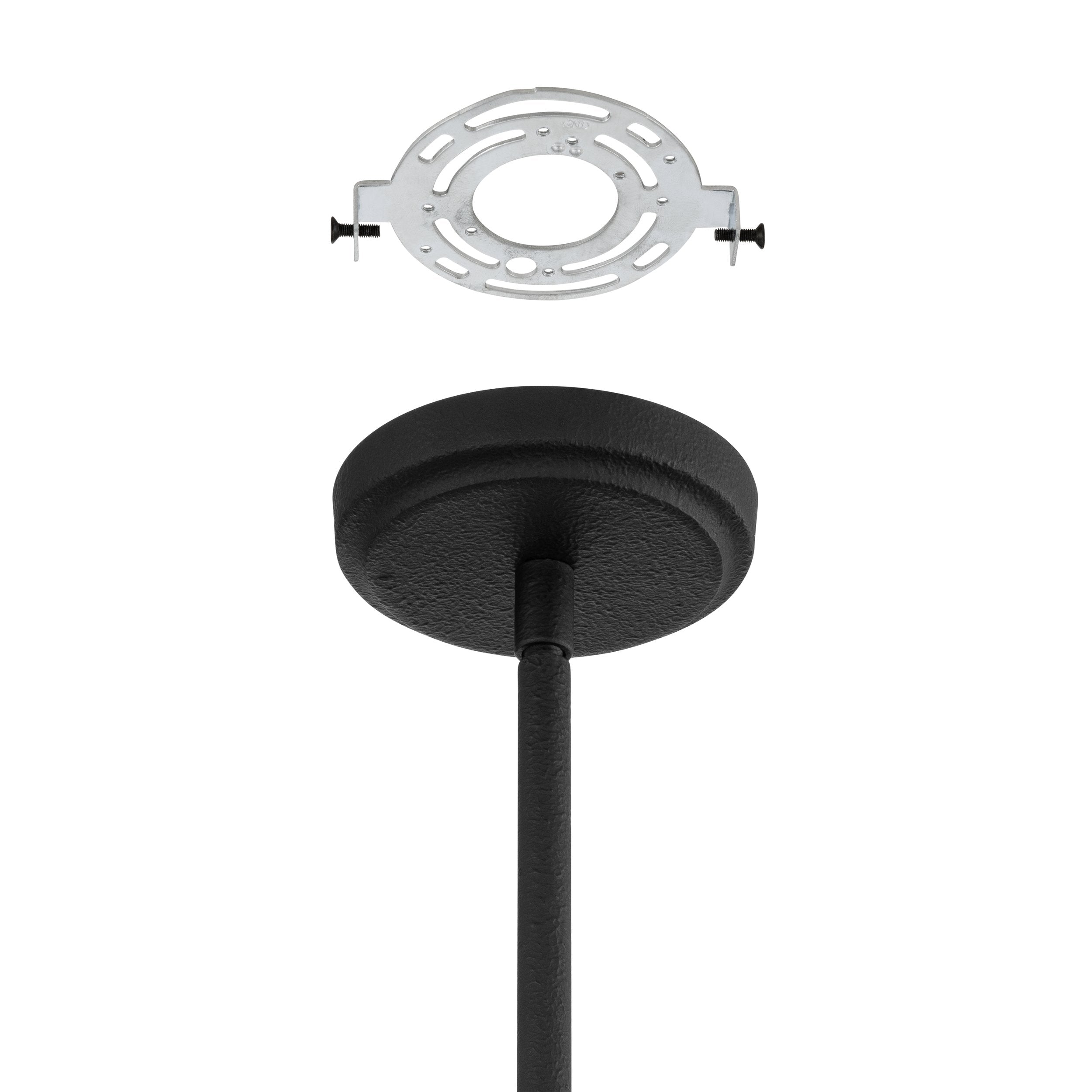 Dahlia 23-inch 6-light Plaster Black Chandelier with Opal Glass Shades