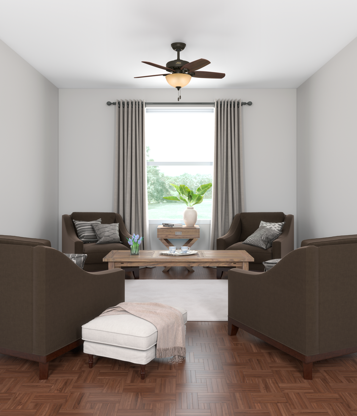 42 inch Builder New Bronze Ceiling Fan with LED Light Kit and Pull Chain