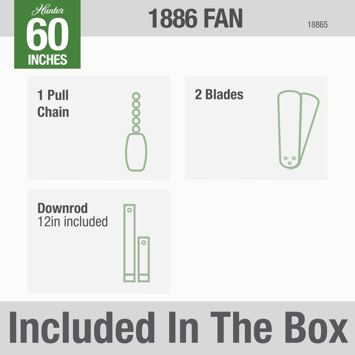 60 inch 1886 Limited Edition Midas Black Ceiling Fan and Pull Chain