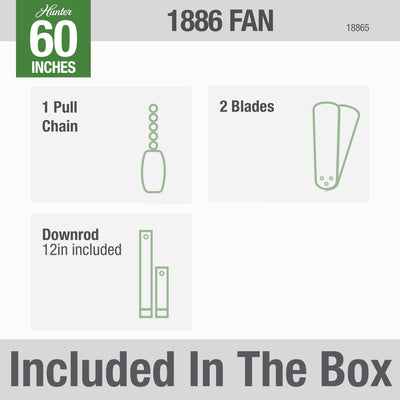 60 inch 1886 Limited Edition Midas Black Ceiling Fan and Pull Chain