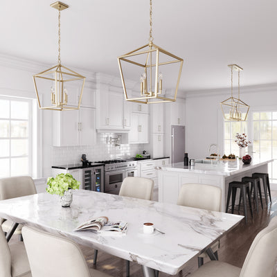 24'' Corona Modern Gold 4 Light Pendant