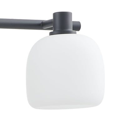 Valentina 30-inch 4-light Matte Black Vanity Light with Etched Opal Glass Shades