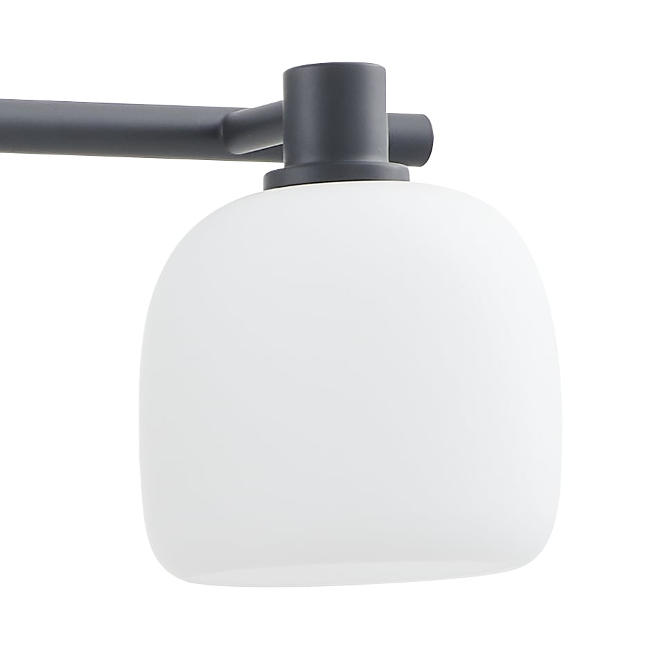Valentina 30-inch 4-light Matte Black Vanity Light with Etched Opal Glass Shades