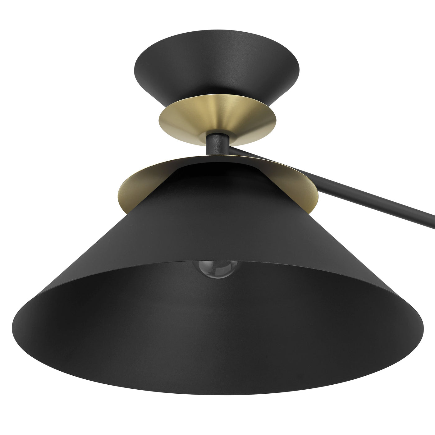 Tremolo 60-inch 2-light Textured Black and Champagne Gold Linear Chandelier