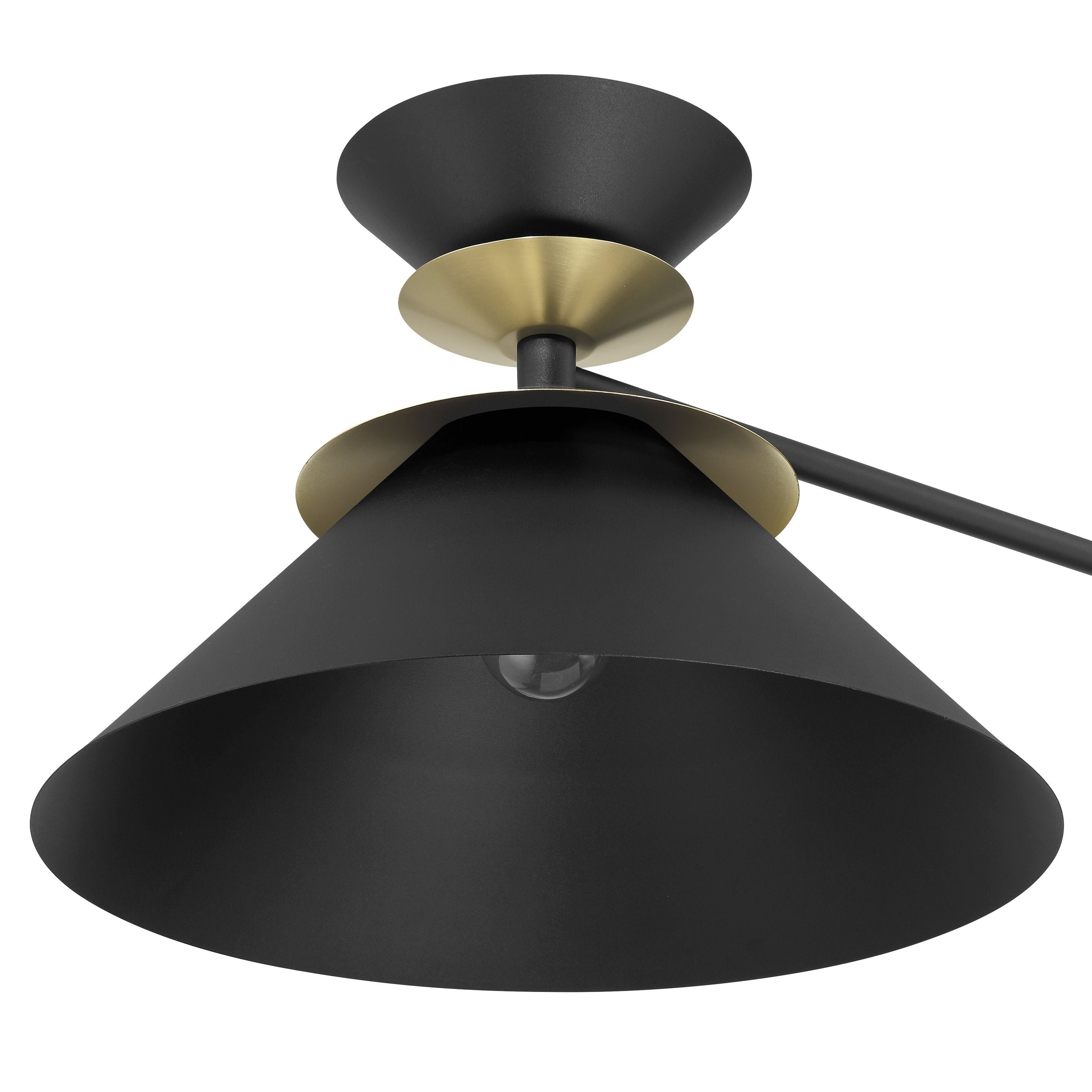 Tremolo 60-inch 2-light Textured Black and Champagne Gold Linear Chandelier