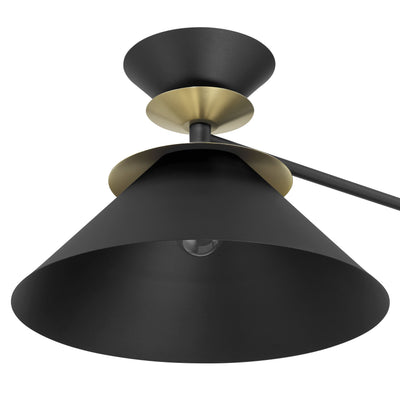 Tremolo 60-inch 2-light Textured Black and Champagne Gold Linear Chandelier