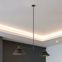 Tremolo 60-inch 2-light Textured Black and Champagne Gold Linear Chandelier
