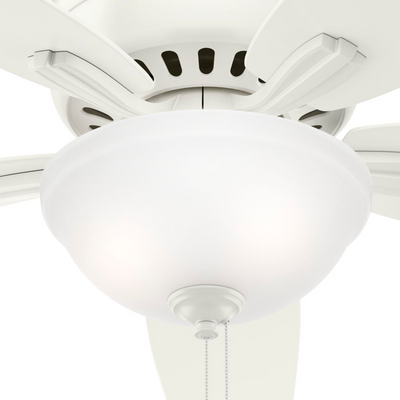 52 inch Newsome Fresh White Low Profile Ceiling Fan with LED Light Kit and Pull Chain