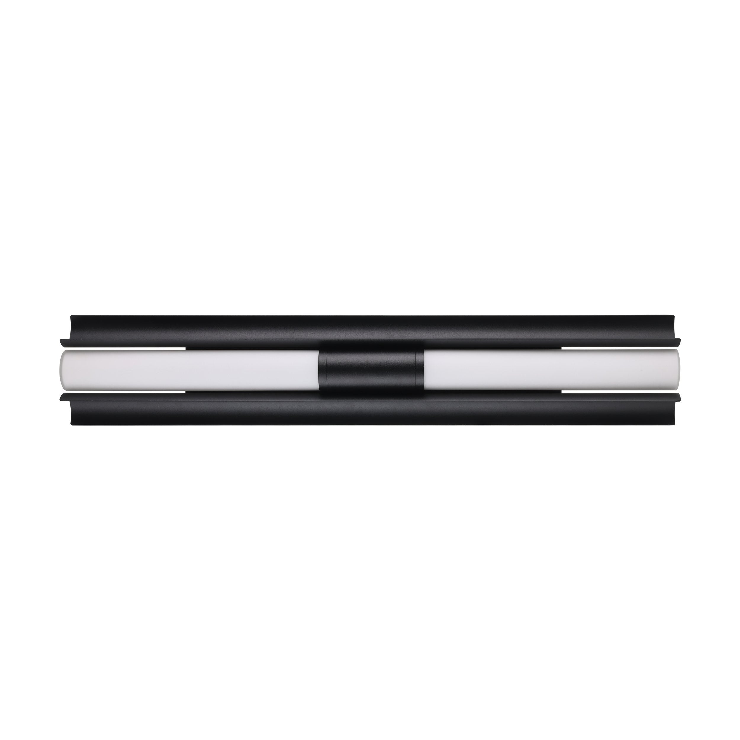 Colton 30-inch 2-light Textured Black 5CCT LED Vanity Light with Etched Opal Glass Shades