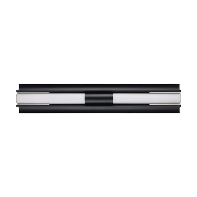 Colton 30-inch 2-light Textured Black 5CCT LED Vanity Light with Etched Opal Glass Shades