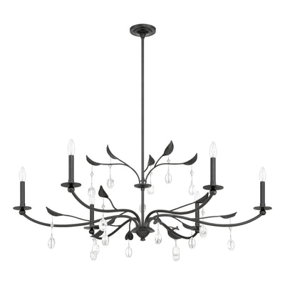Presley 48-inch 6-light Textured Black Chandelier with Clear Glass Drops