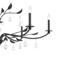 Presley 48-inch 6-light Textured Black Chandelier with Clear Glass Drops