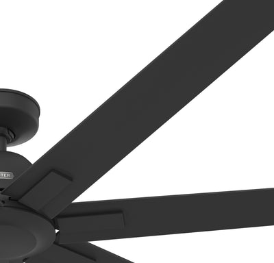 72 inch Downtown ENERGY STAR® Matte Black Damp Rated Ceiling Fan and Wall Control