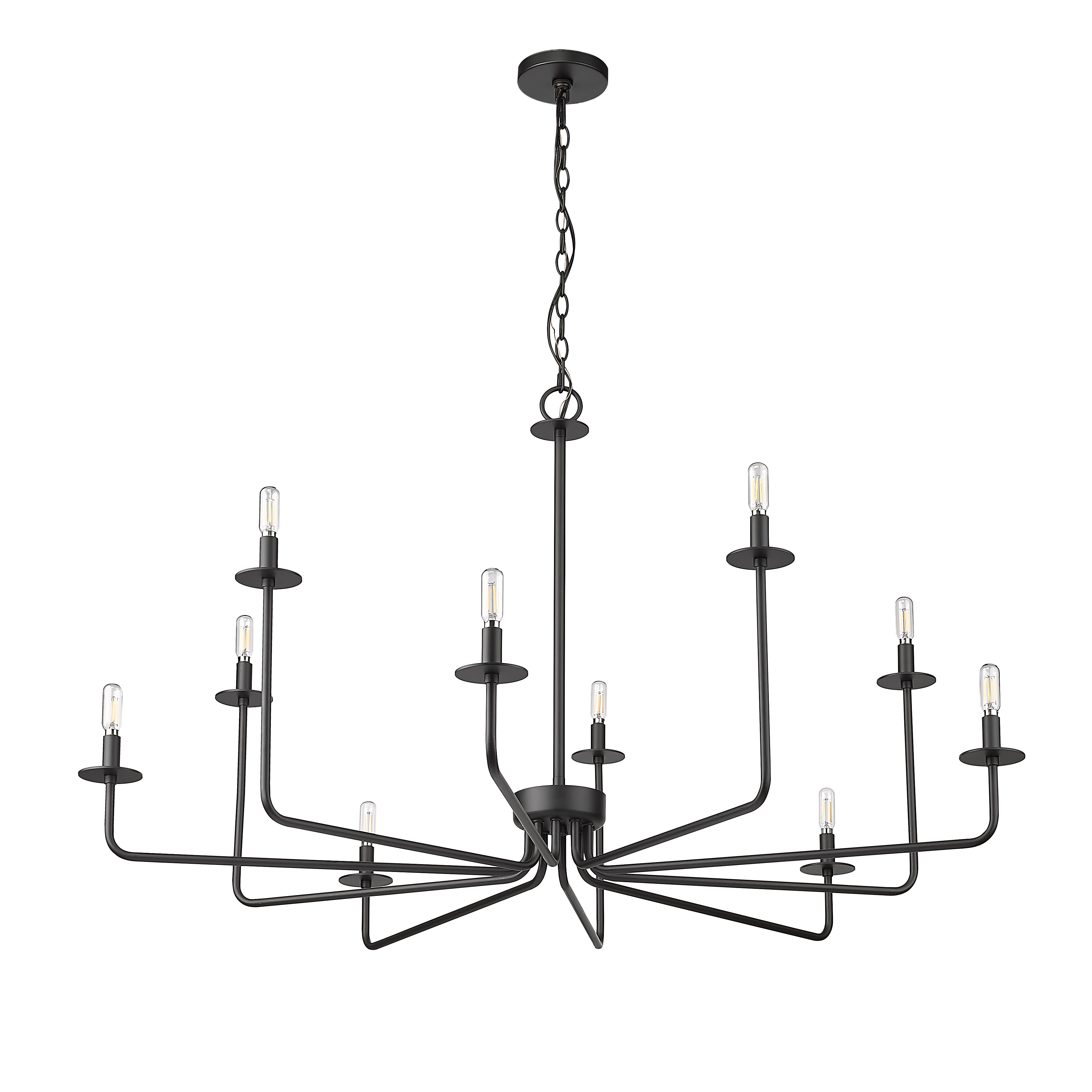 27'' Marceline Matte Black 10 Light Chandelier