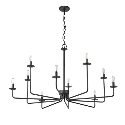 27'' Marceline Matte Black 10 Light Chandelier