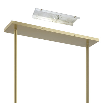 Stockholm 50-inch 8-light Champagne Gold Linear Chandelier with Opal Glass Shades