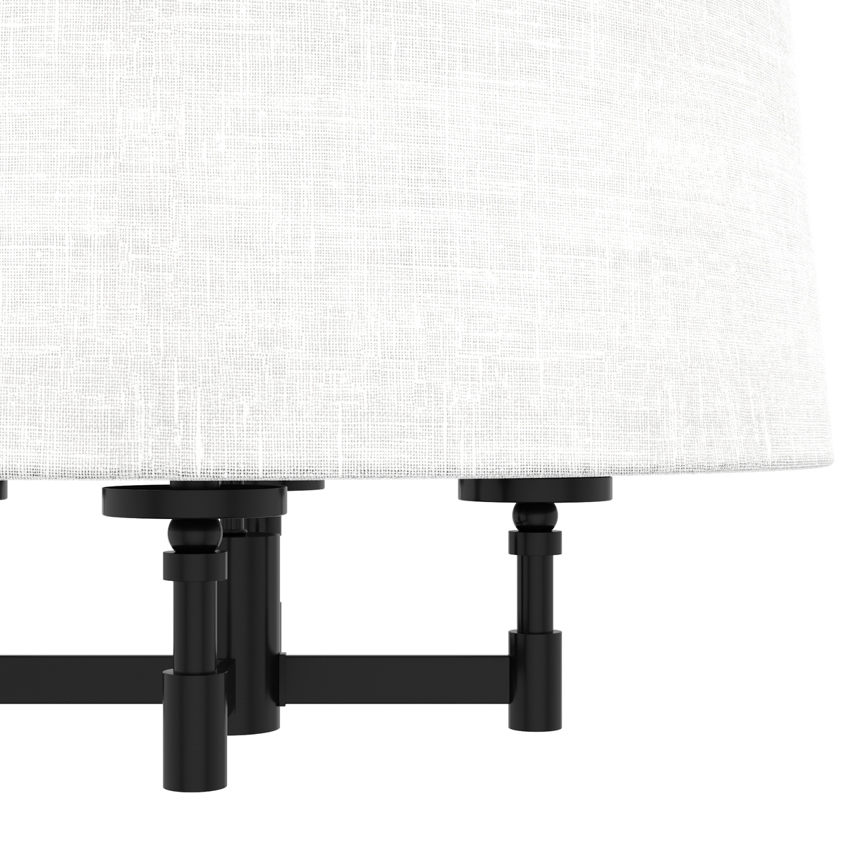 Briargrove 24-inch 4-light Matte Black Drum Chandelier with Fabric Shade
