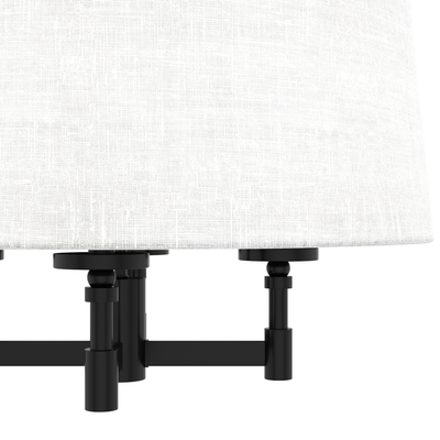 Briargrove 24-inch 4-light Matte Black Drum Chandelier with Fabric Shade