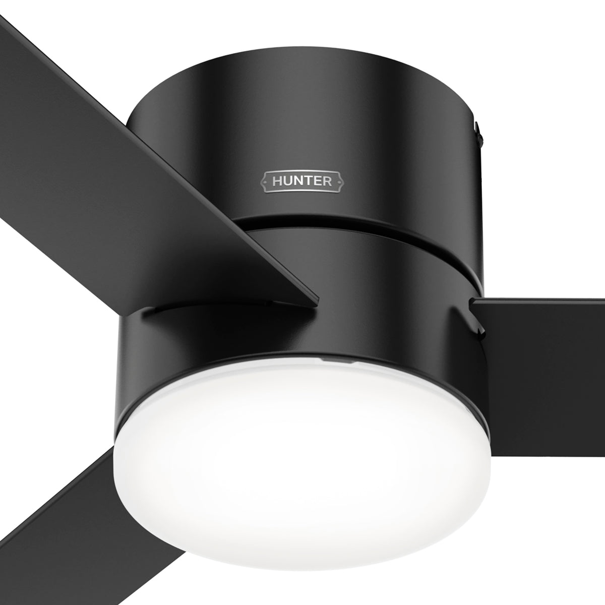 52 inch Minimus Matte Black Low Profile Ceiling Fan with LED Light Kit and Handheld Remote