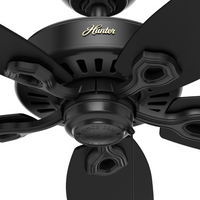 52 inch Builder Matte Black Damp Rated Ceiling Fan and Pull Chain