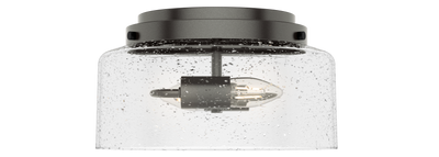 Hartland 11.5-inch 2-light Noble Bronze Flush Mount Ceiling Light with Seeded Glass
