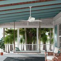 60 inch Arwen ENERGY STAR® Matte White Damp Rated Ceiling Fan with LED Light Kit and Handheld Remote