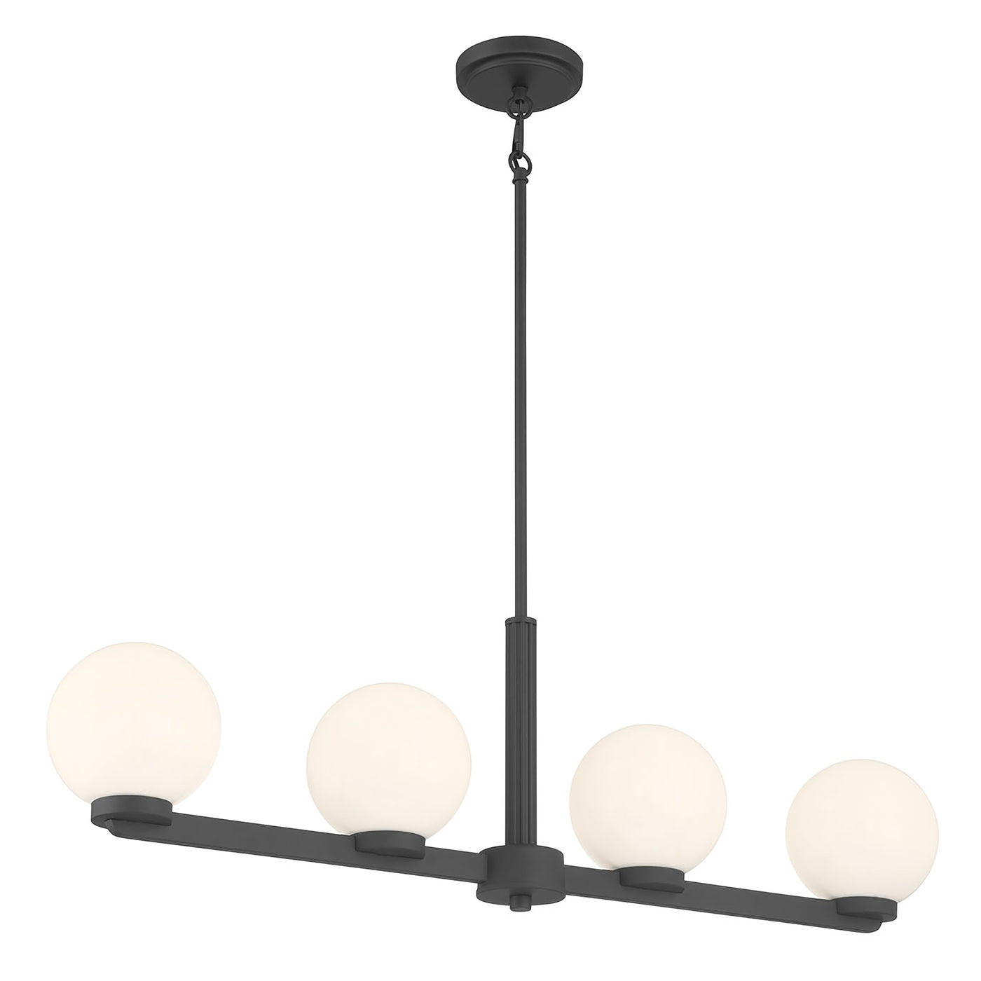 10.5'' Ardeva Matte Black 4 Light Linear Chandelier