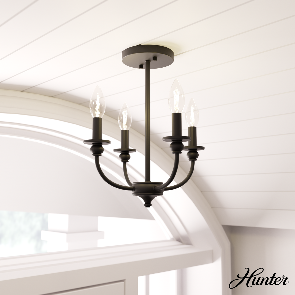 Cranbrook 11.5-inch 1-light Matte Black Flush Mount Ceiling Light with Metal Shade