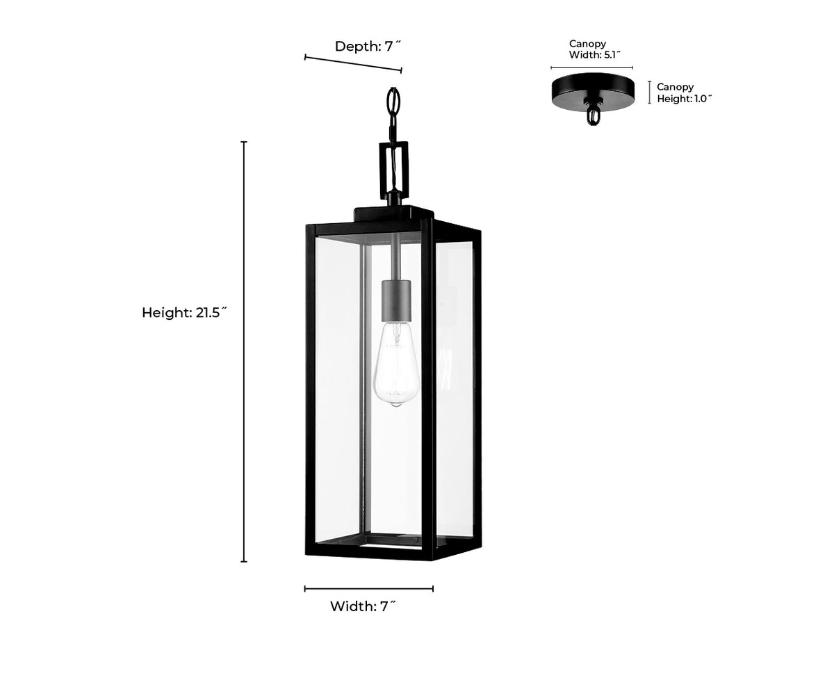 21.5'' Atless Powder Coated Black 1 Light Hanging Pendant