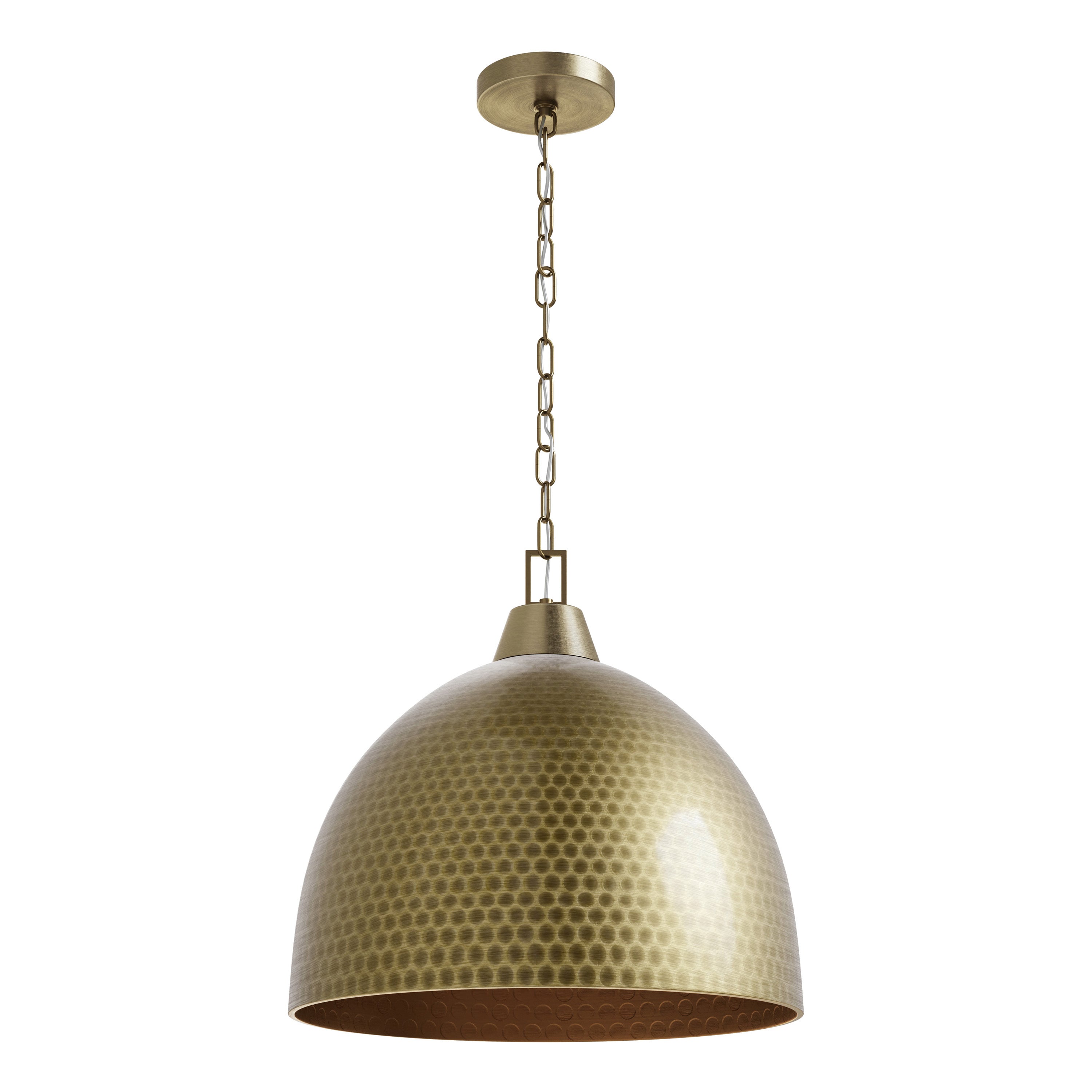 17'' Arrco Aged Brass 3 Light Pendant