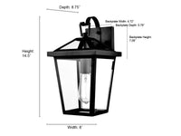 8'' Mensun Textured Black 1 Light Wall Sconce