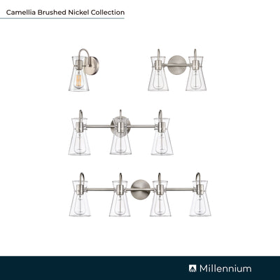 13.4'' Camellia Brushed Nickel 2 Light Bath Vanity