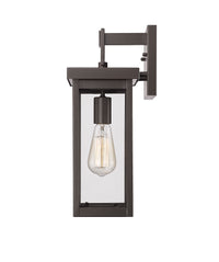 16-inch Barkeley Powder Coated Bronze 1-Light Outdoor Wall Sconce with Clear Glass