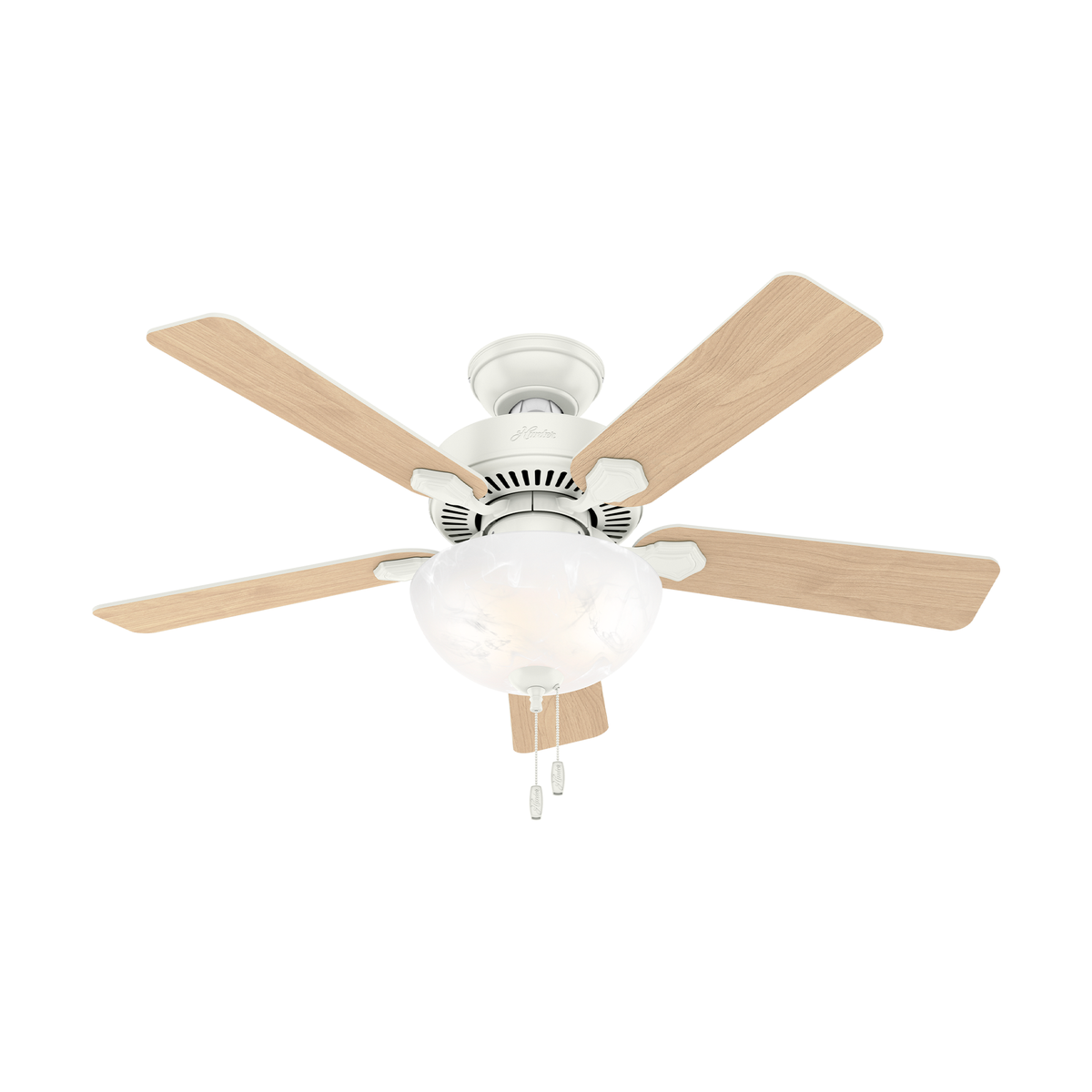 44 inch Swanson Fresh White Ceiling Fan with LED Light Kit and Pull Chain