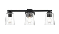 24.5''  Matte Black 3 Light Bath Vanity