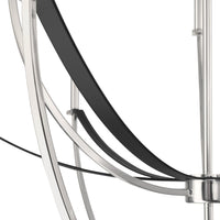 Sussex 40-inch 9-light Polished Nickel and Black Faux Leather Chandelier