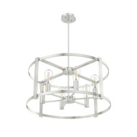 Astwood 26-inch 6-light Brushed Nickel Drum Chandelier with Clear Glass
