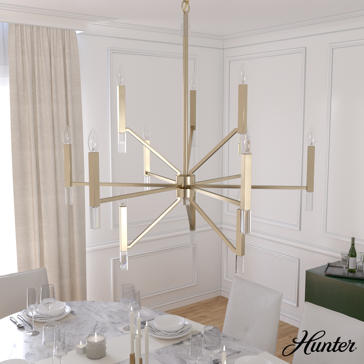 Rossmoor 20.5-inch 3-light Luxe Gold Vanity Light with Clear Fluted Glass