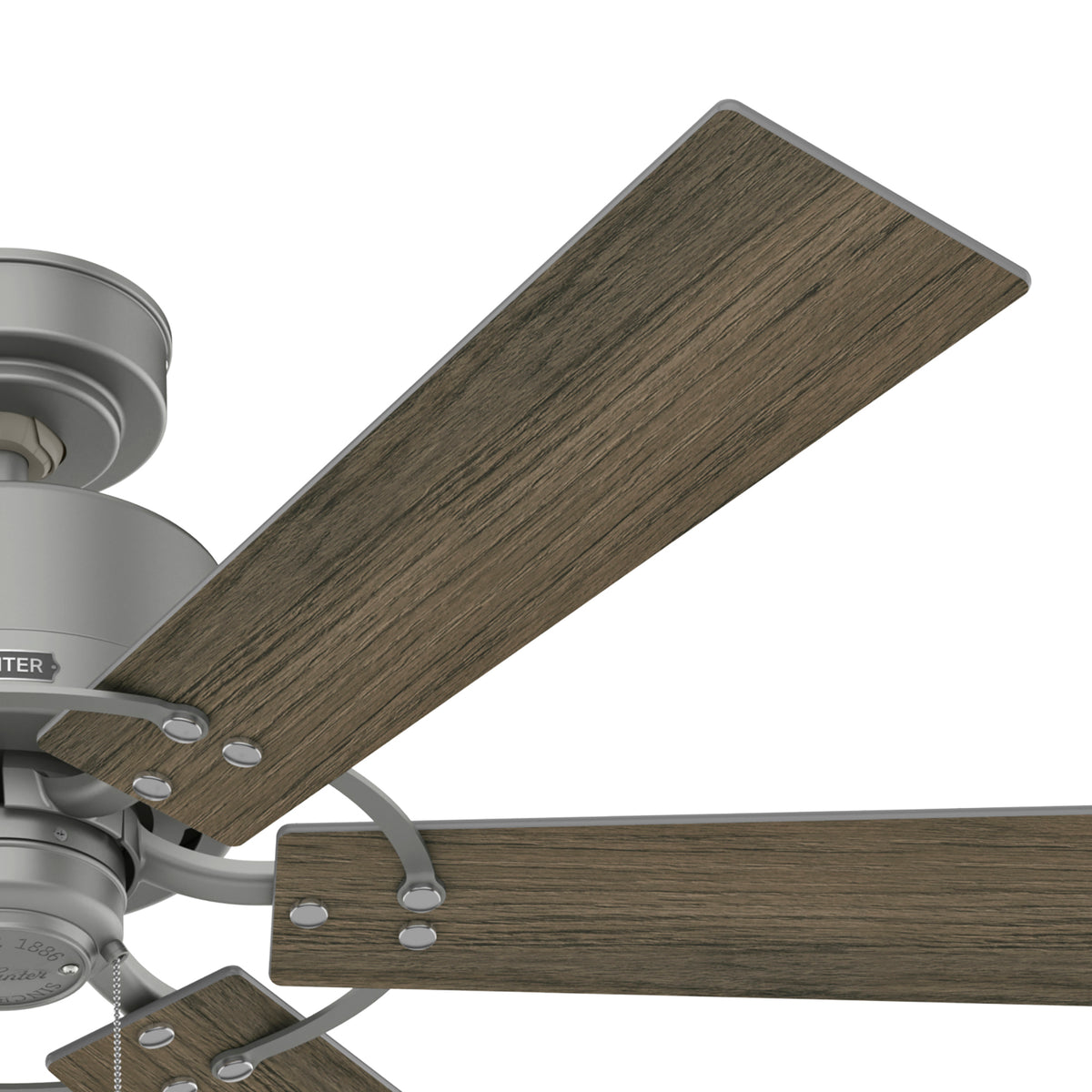 52 inch Gilrock Matte Silver Ceiling Fan and Pull Chain