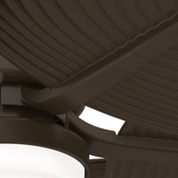 Casablanca 52 inch Coveview ENERGY STAR® Matte Bronze Damp Rated Ceiling Fan with LED Light Kit and Wall Control and Handheld Remote