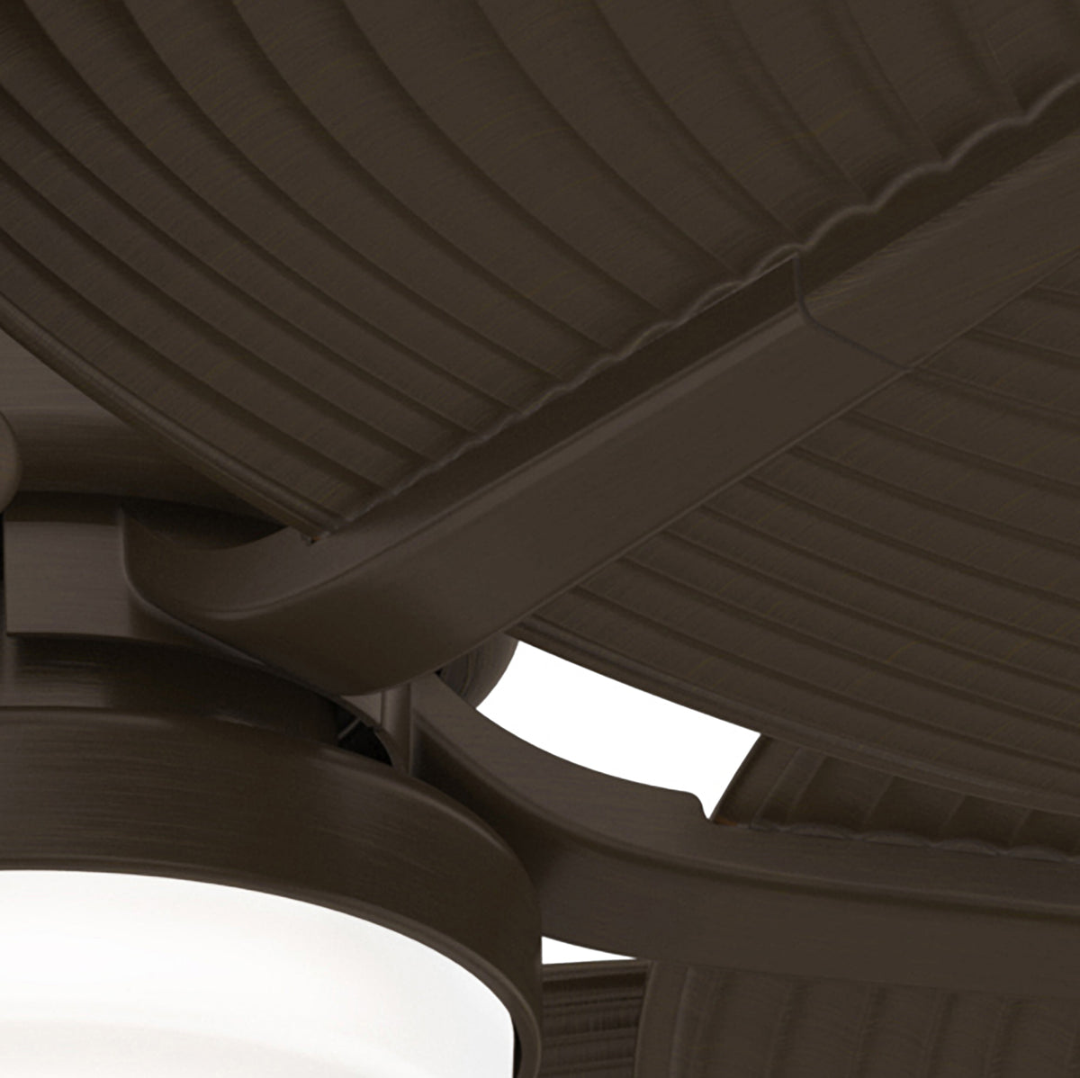 Casablanca 52 inch Coveview ENERGY STAR® Matte Bronze Damp Rated Ceiling Fan with LED Light Kit and Wall Control and Handheld Remote