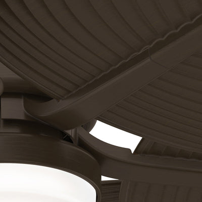 Casablanca 52 inch Coveview ENERGY STAR® Matte Bronze Damp Rated Ceiling Fan with LED Light Kit and Wall Control and Handheld Remote