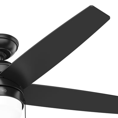 52 inch Bardot Matte Black Ceiling Fan with LED Light Kit and Pull Chain