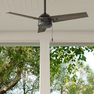 44 inch Cassius Noble Bronze Damp Rated Ceiling Fan and Pull Chain