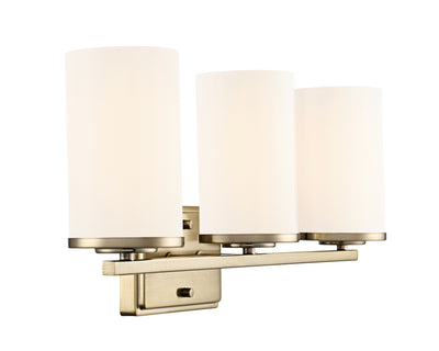 22-inch Verlana Modern Gold 3-Light Etched White Glass Bathroom Vanity Light
