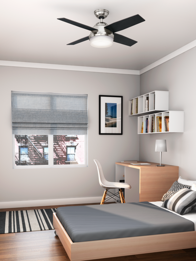 44 inch Dempsey Brushed Nickel Ceiling Fan with LED Light Kit and Handheld Remote
