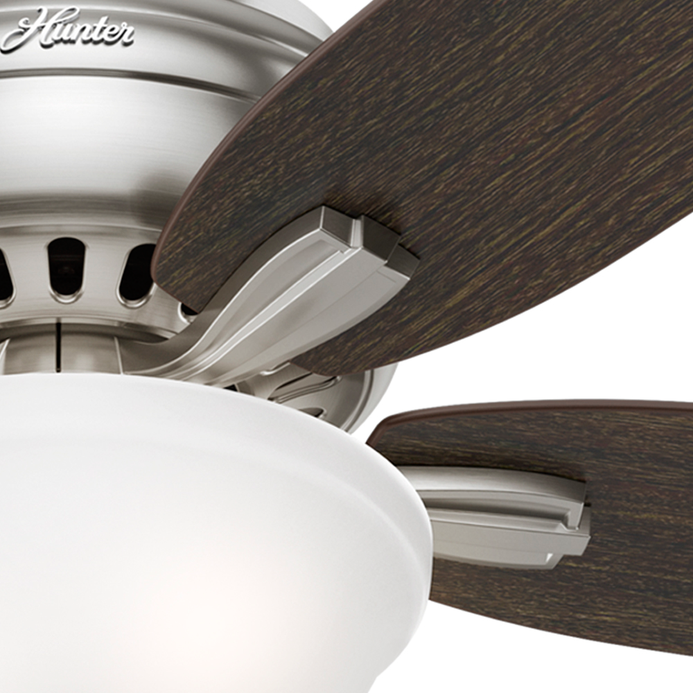 52 inch Newsome Brushed Nickel Low Profile Ceiling Fan with LED Light Kit and Pull Chain
