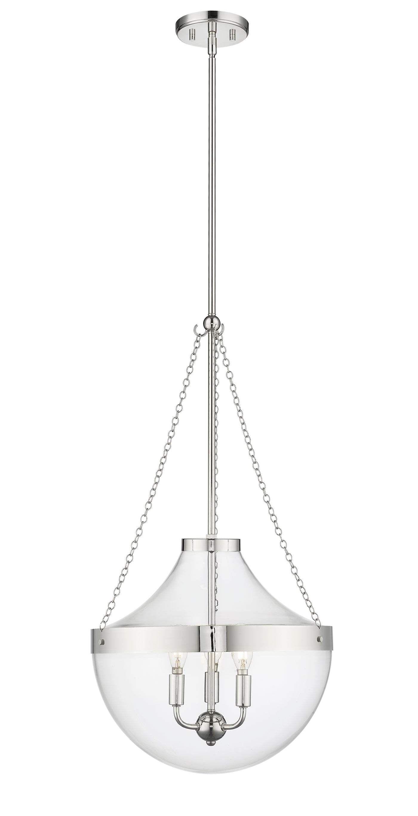 29.5'' Clarra Polished Nickel 3 Light Pendant