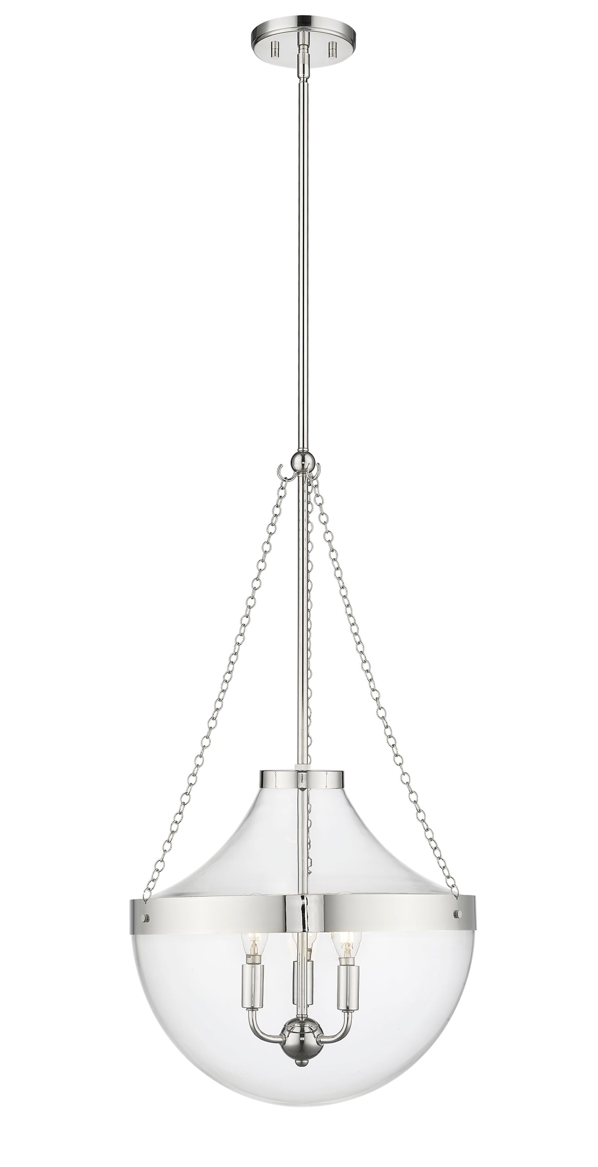 29.5'' Clarra Polished Nickel 3 Light Pendant