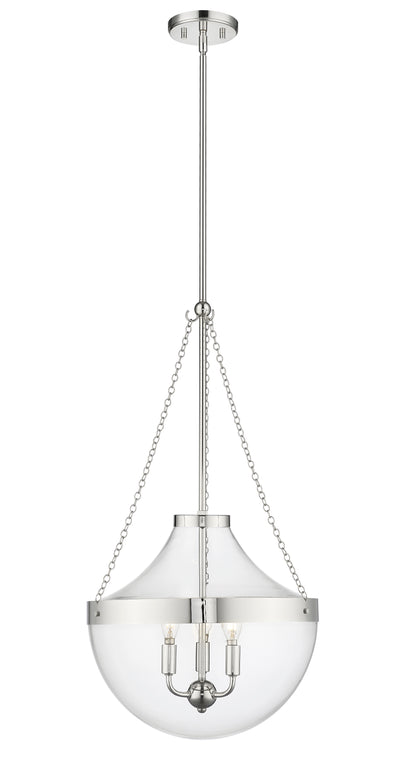 29.5'' Clarra Polished Nickel 3 Light Pendant